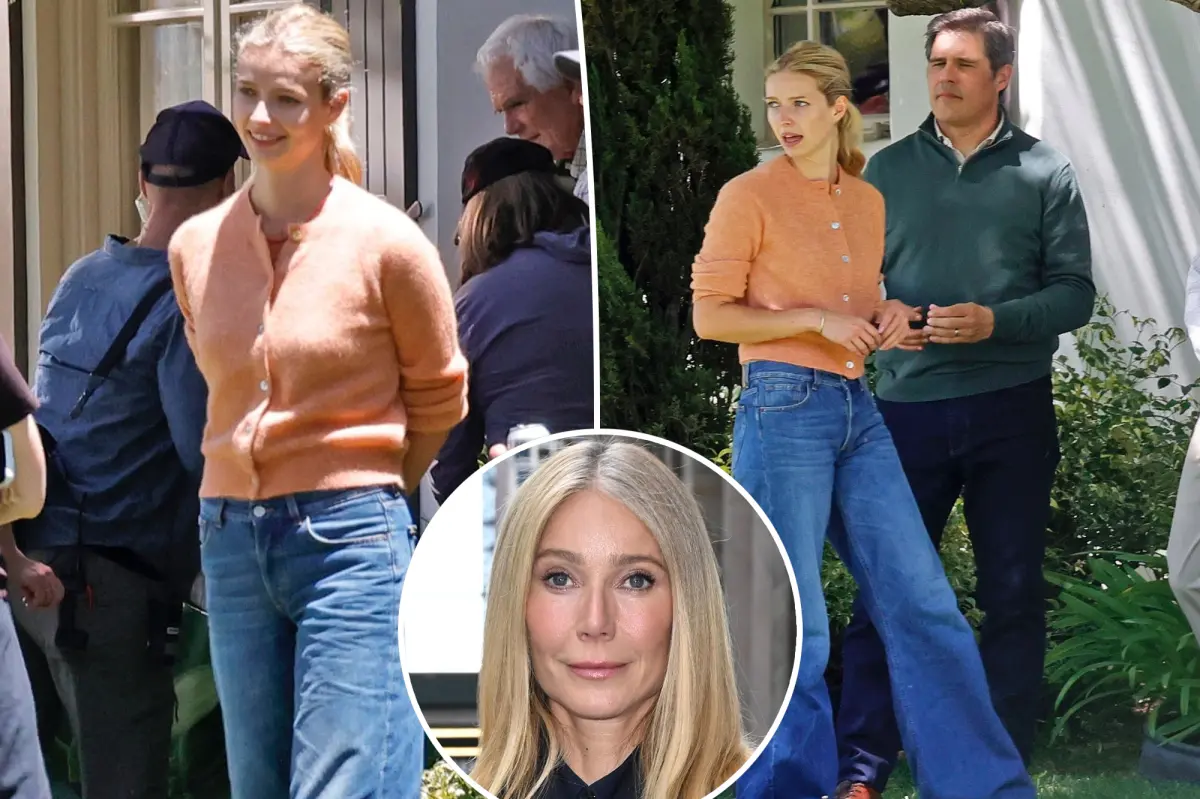 Apple Martin looks exactly like mom Gwyneth Paltrow as she films her first big movie role